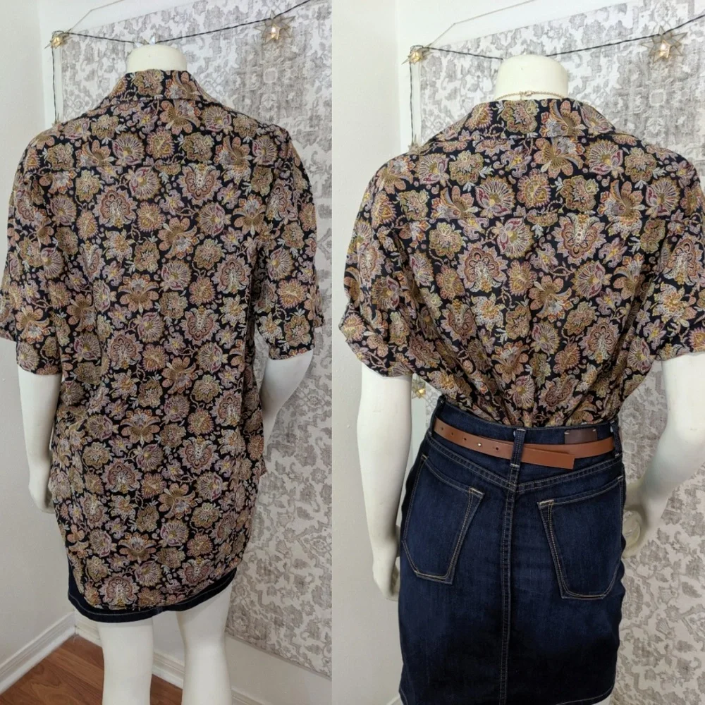 Vintage Valentino Paisley Button-Down Relaxed Fit Shirt - Picture 4 of 7